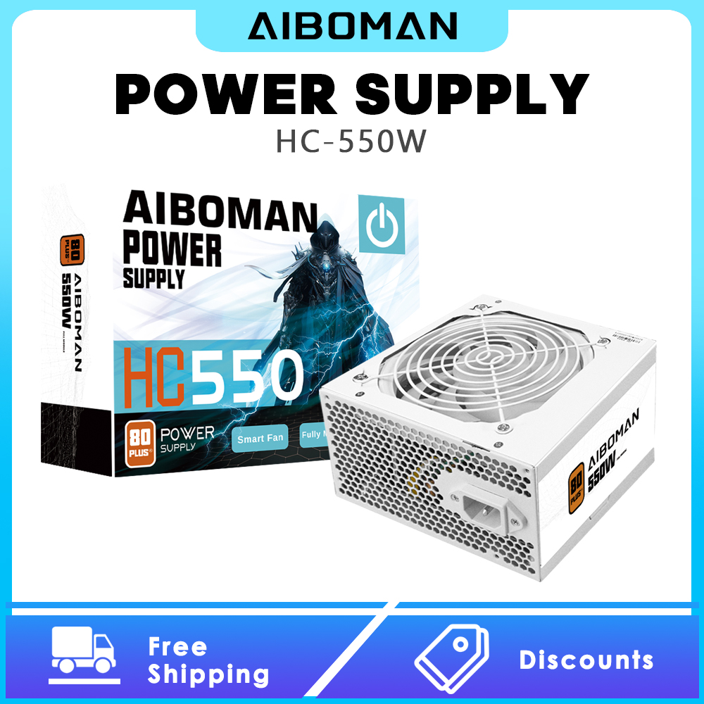 Power Supply 650W - Alimentation électrique AIBOMAN 550W 80PLUS Bronze,