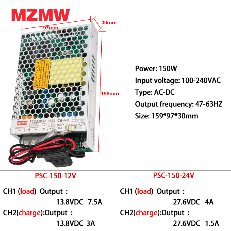 MZMW 150W UPS fonction aliment - Smps Power Supply avis et prix