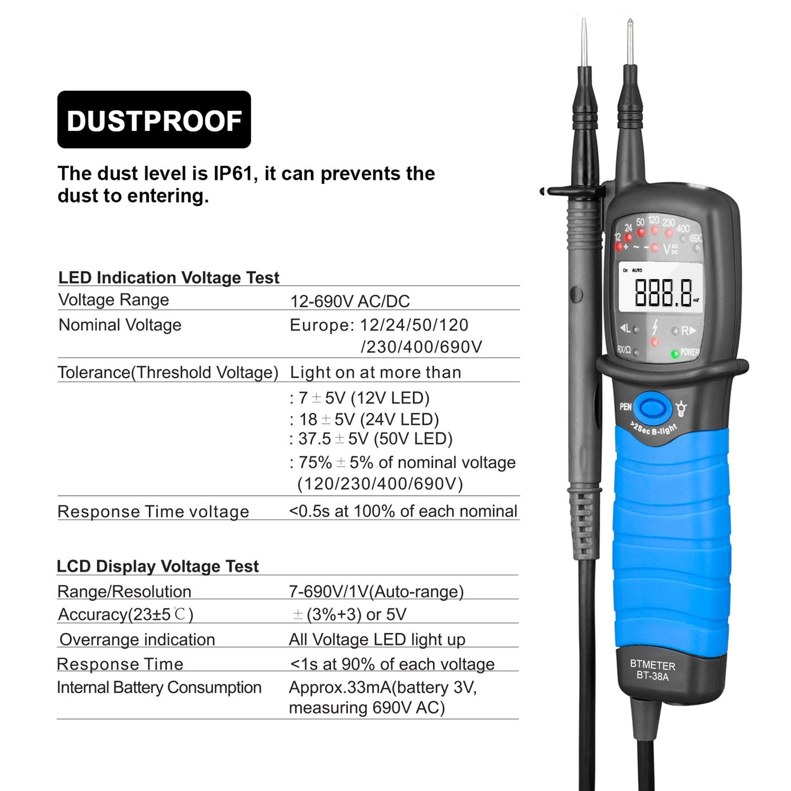Testeur de tension AC/DC 12-69 - Power Supply Tester avis et prix